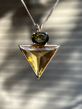 Load image into Gallery viewer, One of a kind Natural Citrine Angelic Star necklace with Green Tourmaline