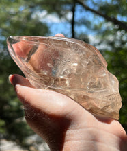 Load image into Gallery viewer, “Prismatic Traveller” Star Being carved skull in mystical Smoky Quartz