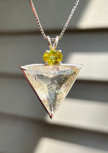 Load image into Gallery viewer, Shimmering Rutile Quartz Angelic Star necklace with Brilliant Sphene