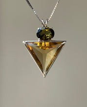 Load image into Gallery viewer, One of a kind Natural Citrine Angelic Star necklace with Green Tourmaline