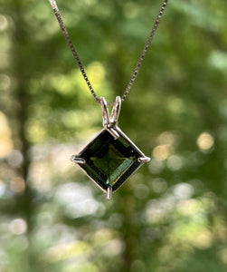 Diamond Moldavite Necklace