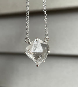 Herkimer Diamond Crystal necklace with Record Keepers and Inner Child crystals on 24 inch chain