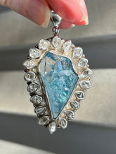 Load image into Gallery viewer, Collectors Drop - 64.7 carat Electric Aqua Aura Danburite with naturally double terminated Herkimer Diamonds 19 in total - Pendant