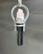 Load image into Gallery viewer, Morganite &amp; Black Tourmaline pendant