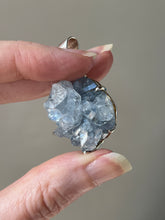 Load image into Gallery viewer, Gemmy, Ethereal Blue Celestite druzy cluster pendant