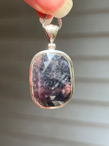 Collectors Drop - Faceted Ruby Sapphire pendant