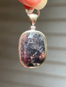 Collectors Drop - Faceted Ruby Sapphire pendant