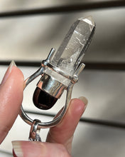 Load image into Gallery viewer, Etched Clear Quartz Crystal pendant with Elite Shungite