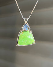 Load image into Gallery viewer, Gaspeite Freeform necklace with RARE Silver Tourmaline