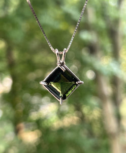 Diamond Moldavite Necklace