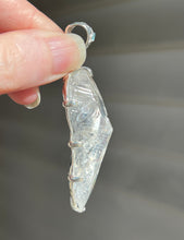 Load image into Gallery viewer, Luminous Arkansas Quartz with bridge formation and Blue Topaz pendant