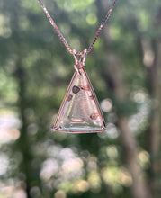 Load image into Gallery viewer, Magical Pyrite in Quartz triangle necklace