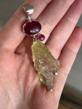 Load image into Gallery viewer, Ruby &amp; Libyan Desert Tektite pendant - Divine Feminine energy