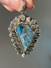 Load image into Gallery viewer, Collectors Drop - 64.7 carat Electric Aqua Aura Danburite with naturally double terminated Herkimer Diamonds 19 in total - Pendant