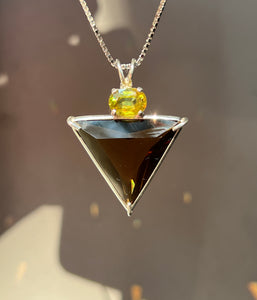 Natural Citrine Angelic Star Necklace with Radiant Sphene