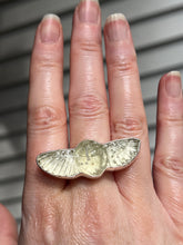 Load image into Gallery viewer, Spring Collectors Drop - Libyan Desert Tektite Carved Winged Scarab Ring - Size 7 (slightly adjustable)