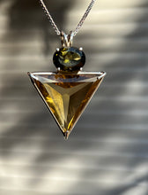 Load image into Gallery viewer, One of a kind Natural Citrine Angelic Star necklace with Green Tourmaline