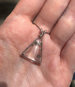 Magical Pyrite in Quartz triangle necklace