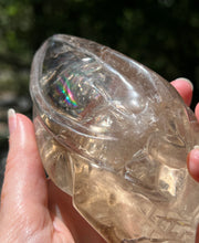 Load image into Gallery viewer, “Prismatic Traveller” Star Being carved skull in mystical Smoky Quartz