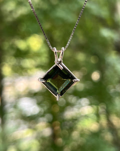 Diamond Moldavite Necklace