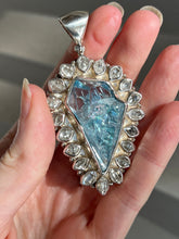 Load image into Gallery viewer, Collectors Drop - 64.7 carat Electric Aqua Aura Danburite with naturally double terminated Herkimer Diamonds 19 in total - Pendant