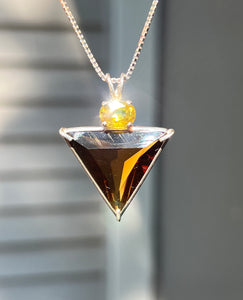 Natural Citrine Angelic Star Necklace with Radiant Sphene