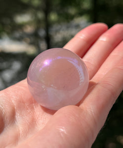 Angel Aura Rose Quartz Sphere 34mm