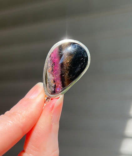Candy Striped 5 colored Tourmaline pendant - one of a kind