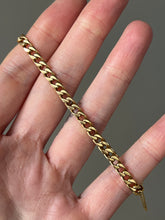 Load image into Gallery viewer, Solid 18k Yellow Gold Curb bracelet with security chain