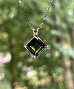 Diamond Moldavite Necklace