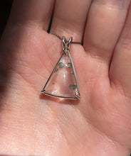 Load image into Gallery viewer, Magical Pyrite in Quartz triangle necklace