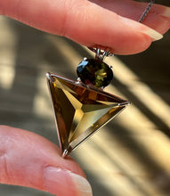 Load image into Gallery viewer, One of a kind Natural Citrine Angelic Star necklace with Green Tourmaline