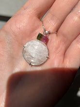 Load image into Gallery viewer, Rare Synergy 12 XL Natrolite necklace with Watermelon Tourmaline