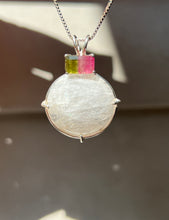 Load image into Gallery viewer, Rare Synergy 12 XL Natrolite necklace with Watermelon Tourmaline