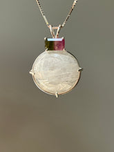 Load image into Gallery viewer, Rare Synergy 12 XL Natrolite necklace with Watermelon Tourmaline