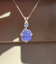 Load image into Gallery viewer, Galaxy sparkle Tanzanite &amp; Blue Sapphire necklace