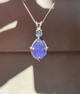 Galaxy sparkle Tanzanite & Blue Sapphire necklace