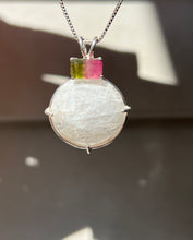 Load image into Gallery viewer, Rare Synergy 12 XL Natrolite necklace with Watermelon Tourmaline