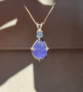 Galaxy sparkle Tanzanite & Blue Sapphire necklace