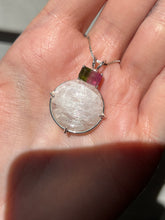 Load image into Gallery viewer, Rare Synergy 12 XL Natrolite necklace with Watermelon Tourmaline