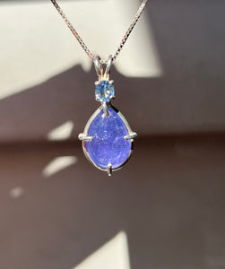 Galaxy sparkle Tanzanite & Blue Sapphire necklace