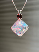 Load image into Gallery viewer, One of a kind Spectacular Angel Aura Quartz Magician Stone necklace with expertly faceted Watermelon Tourmaline