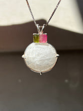 Load image into Gallery viewer, Rare Synergy 12 XL Natrolite necklace with Watermelon Tourmaline