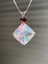 Load image into Gallery viewer, One of a kind Spectacular Angel Aura Quartz Magician Stone necklace with expertly faceted Watermelon Tourmaline