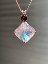 Load image into Gallery viewer, One of a kind Spectacular Angel Aura Quartz Magician Stone necklace with expertly faceted Watermelon Tourmaline