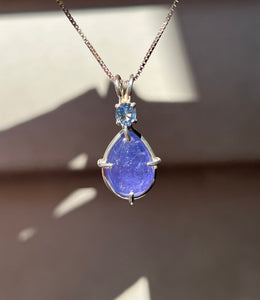 Galaxy sparkle Tanzanite & Blue Sapphire necklace