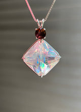 Load image into Gallery viewer, One of a kind Spectacular Angel Aura Quartz Magician Stone necklace with expertly faceted Watermelon Tourmaline