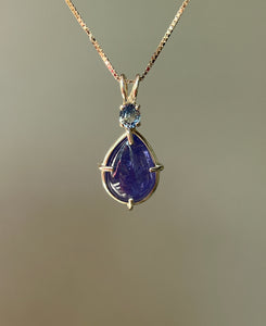 Galaxy sparkle Tanzanite & Blue Sapphire necklace