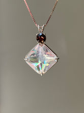 Load image into Gallery viewer, One of a kind Spectacular Angel Aura Quartz Magician Stone necklace with expertly faceted Watermelon Tourmaline