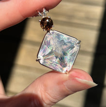 Load image into Gallery viewer, One of a kind Spectacular Angel Aura Quartz Magician Stone necklace with expertly faceted Watermelon Tourmaline